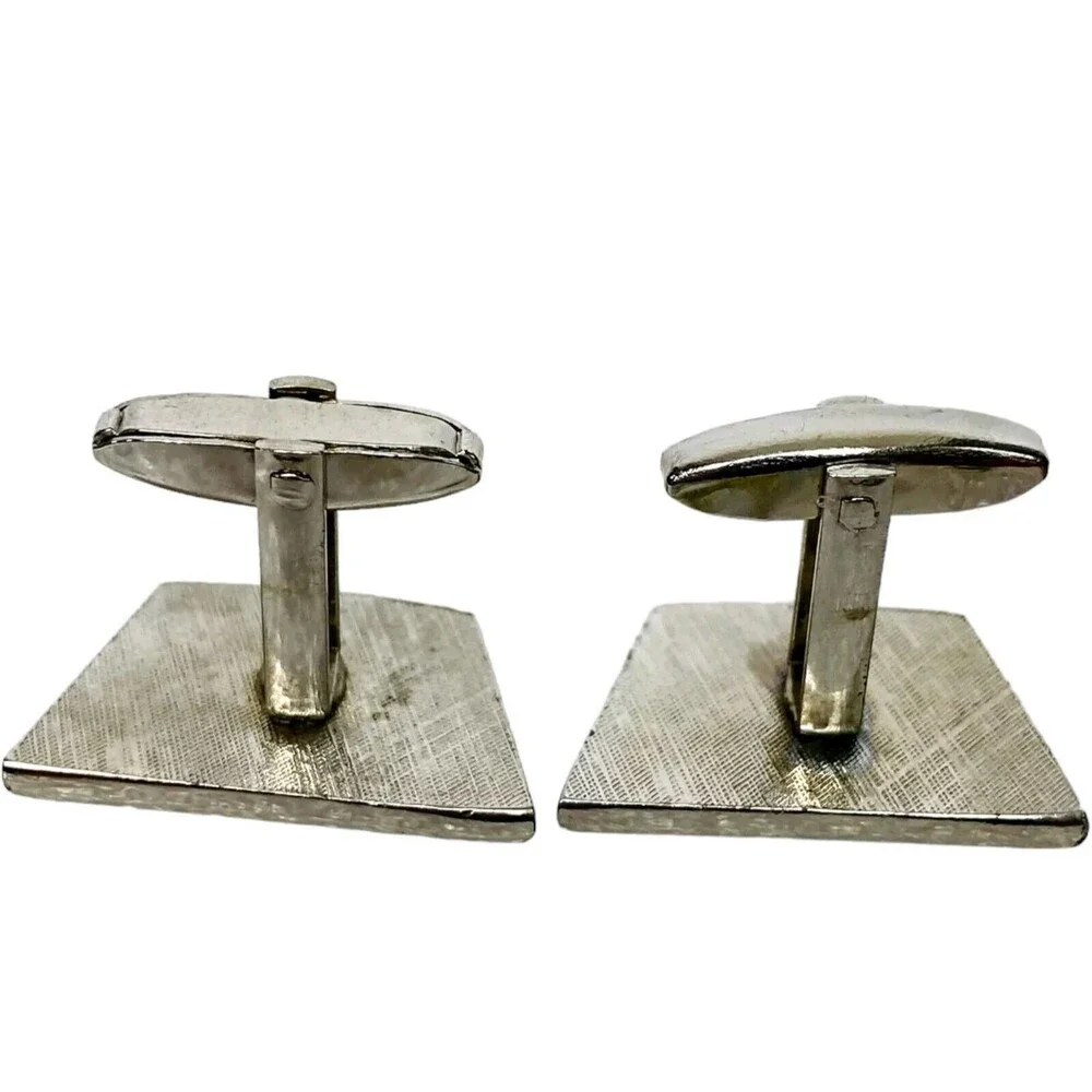 Cufflinks SWANK and FOSTER Contemporary Gold tone Silver tone with Blue stone